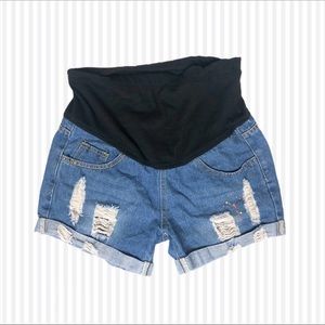 3/$30 Maternity Jean Distressed Shorts